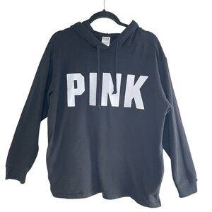 PINK Victoria’s Secret Women’s Black Pullover Hoodie w/Pockets, Medium